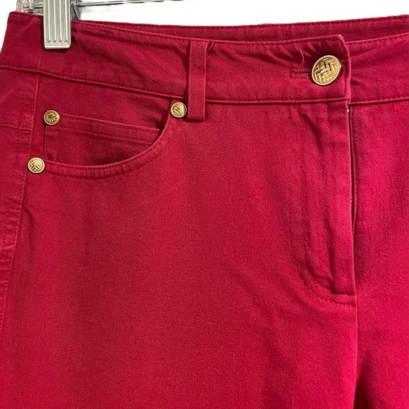 J. McLaughlin Red Casual Cotton Stretch Pants Size 0 - Picture 2 of 5